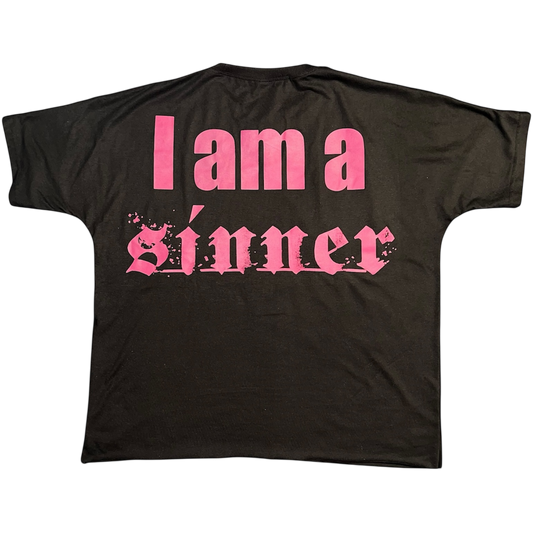 Sometimes I Sin Black Boxy Tee