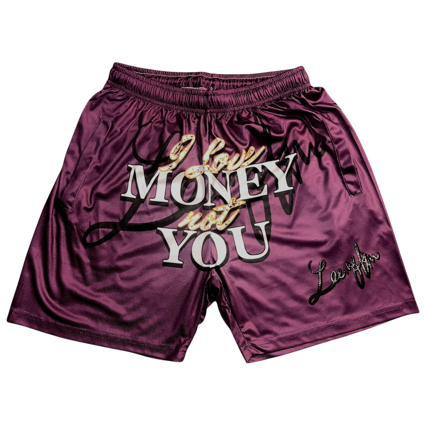 I Love Money, Not You Purple Shorts